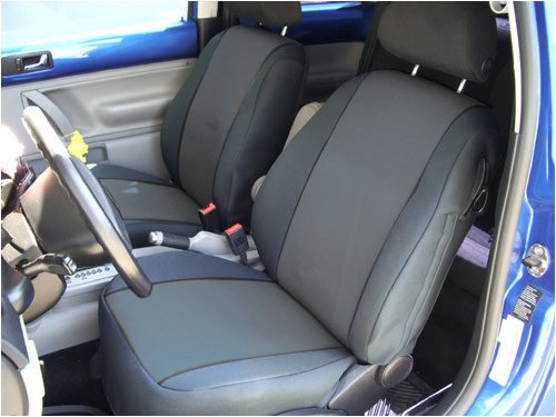 NEO SUPREME - Charcoal and Black Neoprene CUSTOM Seatcovers - Jeep Grand Cherokee (2000-2004 ) - Front High Back Buckets (1 Pair - Fits 2000, 2001, 2002, 2003, 2004 models)