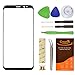 for Samsung Galaxy S8 Black Replacement Front Outer Lens Glass Screen,CrazyFire Repair Kit with 1MM Adhesive Tape +Tools Kit+ 1 Pair Tweezers+1 Roll Micro Wire for Samsung Galaxy S8 G950U G950F 5.8
