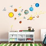 Decowall, DW-1307, Planets in the Space Wall Stickers/Wall decals/Wall tattoos/Wall transfers