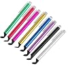 8 x Stylet Bout Plat en Verte / Rouge / Rose Vif / Jaune / Bleue / Violet / Noir / Argent pour Les �crans Tactiles de Tablettes et les Smartphones (iPhone, iPad, Samsung, Motorola, LG, HTC, Blackberry)