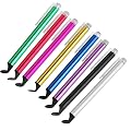 8 x Stylet Bout Plat en Verte / Rouge / Rose Vif / Jaune / Bleue / Violet / Noir / Argent pour Les �crans Tactiles de Tablettes et les Smartphones (iPhone, iPad, Samsung, Motorola, LG, HTC, Blackberry)