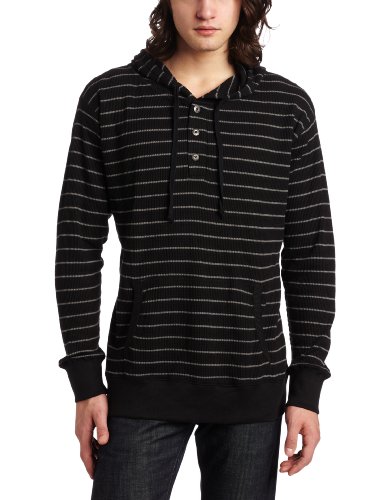 Burnside Young Mens Ransack Thermal Hoody, Navy/Heather Grey, X-Large