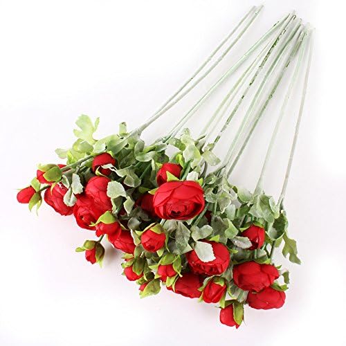 10Pcs Decorative Artificial flower Rose Silk Flower Leaf Home Party Wedding Decor