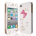 Cute Bow Series White / Pink Full Body Case Cover for Apple iPhone 4 & 4S - GENUINE JAMMYLIZARD