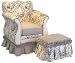 Angel Song Black Toile Empire Girl's Toy Box Ottoman