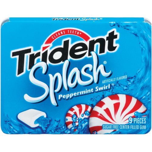Trident Splash Gum, Peppermint Swirl (3-Pack), 9-Piece Packs (Pack of 20)