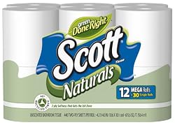 Scott Naturals Bath Tissues, White, 12 440-Count Rolls (Pack of 4)