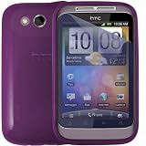 KC-Electronics HTC Wildfire S Purple Protective Gel Skin Case + Screen Protector Guard