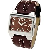 Aigle - A45A194 - Montre Homme - Acier Chrom� - Quartz Analogique - Dateur - Cadran Chocolat - Bracelet Cuir Chocolatpar Aigle