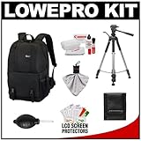 Lowepro Fastpack 250 Digital SLR Camera Backpack Case (Black) + Tripod + Ac ....