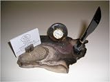 Natural Agate Office Clock Set