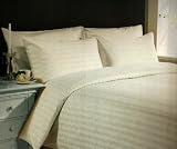 Double Super Soft Sateen Stripe Duvet set in Cream
