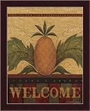 Welcome Pineapple by Warren Kimble Country Sign Wall Art Print Framed Décor