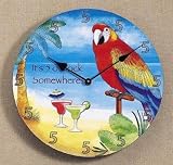 Paradise Parrot Clock ~ Margarita It's 5 O'clock Somewhere