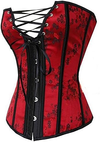 Camellias Lace Through Top Floral Overbust Corset Waist Cincher Bustier