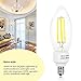3-PACK 110V 4W E12 Clear LED Filament Bulbs - 2700K Warm White 40W Equivalent LED Filament Light Bulb - E12 Candelabra Base - 400LM 360 Degree Beam Angle
