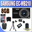 Samsung EC-WB210 Digital Camera with 14 MP, 12x Optical Zoom and Touchscreen (Black) With 8GB Accessory Kit