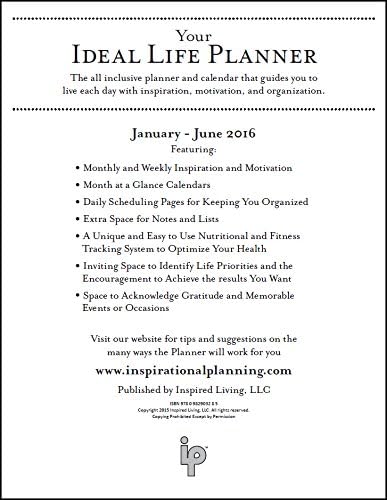 2016 Ideal Life Planner 12 Month Dated Planner (Pink Floral)