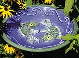 Achla BBC12 Blue Ceramic Birdbath Bowl and Stake