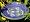 Blue fish birdbath