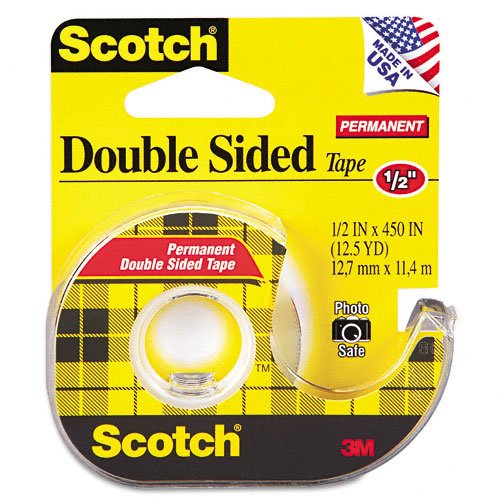 ScotchÂ® 665 Double-Sided Office Tape with Hand Dispenser, 1/2 x 450
