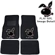 Play Girl Bunny Gem Crystal Studded Rhinestone Car Truck SUV Front & Rear Seat Carpet Floor Mats - 4PC