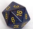 Speckled 34mm d20 Twilight Dice