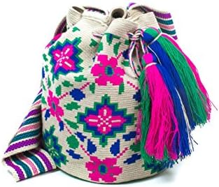 Guanabana Big Wayuu Bag Embroidered Pink/Blue/Green
