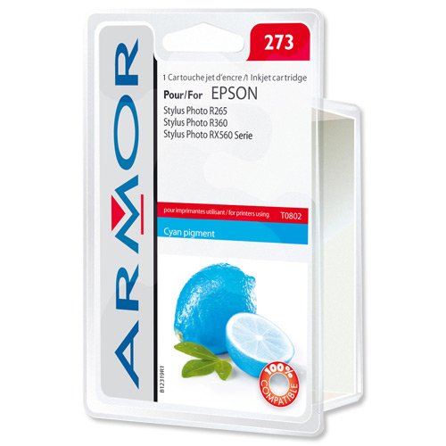 Armor Tinte kompatibel zu Epson TO80240/B12319R1 cyan T080240 Inh.5,5 ml Preisvergleich
