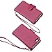iPhone 5c Wallet Case, Wisdompro Premium PU Leather 2-in-1 Flip Folio Protective Phone Case Cover with Card Holder Slot, Magnetic Closure and Wrist Strap Lanyard for iPhone 5c - Hot Pink