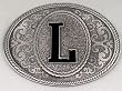MONOGRAM LETTER "L" ENAMEL BELT BUCKLE