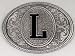 MONOGRAM LETTER "L" ENAMEL BELT BUCKLE