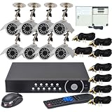 VideoSecu 8 Channel Stand Alone CCTV Security Recording DVR System with 8 Indoor/Outdoor Night Vision Infrared Security Cameras, 1000GB Hard Drive, Power Supply, Video Cable W64