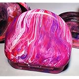 Designer Pink Purple Dental Retainer Mouth Guard Case Container Box in Cranberry/Pink/White/Red/Purple Swirl for One Denture, Mouth Guard, Partial, Orthodontic Supplies, Dental Flossers, Invisaligns