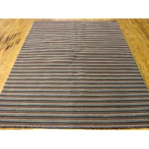 5'7 x 7'9 Gray Hand Tufted Wool Gabbeh Rug