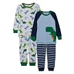 Infant Boys' Just One Year 4pc Dino Cotton PJ Set - White/Light Blue