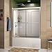 DreamLine Duet 56 to 59" Frameless Bypass Sliding Tub Door & QWALL-Tub Backwall Kit, Brushed Nickel Finish Hardware
