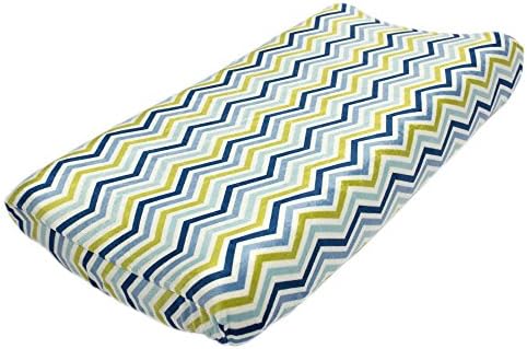 Space Bot Chevron Changing Pad Cover by True Baby