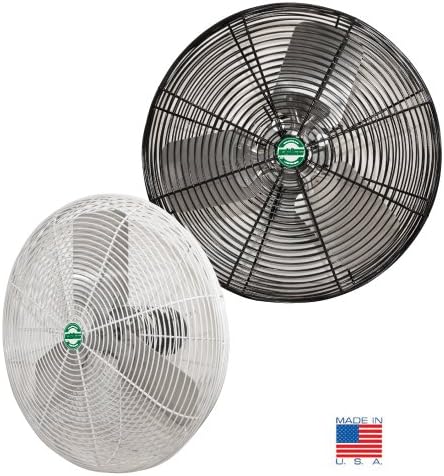 20" Heavy-duty White Industrial Non-Oscillating Wall, Post or Pipe Mount** Fan