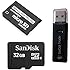 Sandisk 32GB 32G Class 4 microSD MicroSDHC Card with MicroSDHC to Memory Stick MS Pro Duo Adapter for Sony PSP and Cybershot Cameras with SoCal Trade Micro SDHC & SD Dual Slot Memory card Reader