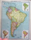 1920 COLOUR MAP SOUTH AMERICA POLITICAL