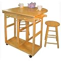 Breakfast Cart and 2 Stools - Natural