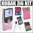 Kodak Zi6 Pocket HD Camcorder (Pink) + 4GB Accessory Kit