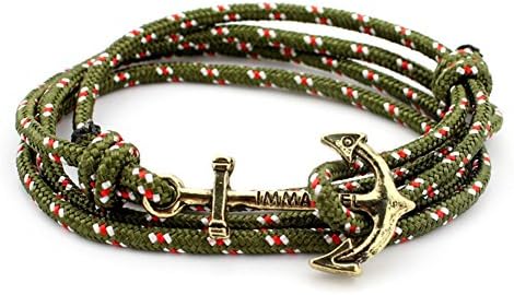NEW Fashion Multilayer Leather Handmade Rope Wristband Men's Anchor Bracelet Bangle
