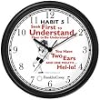 Habit 5 - Seek First to Understand (English Text) - Wall Clock from THE 7 HABITS - CLOCK COLLECTION by WatchBuddy Timepieces (Black Frame)