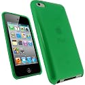 iGadgitz Green Durable Crystal Gel Skin Case Cover (Thermoplastic Polyurethane TPU) for Apple iPod Touch 4th Generation 8gb, 32gb, 64gb + Screen Protector