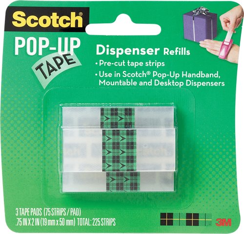 Scotch&reg; Satin Pop Up Tape Strips Refills 3 Pad Pack