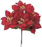 asca クリスマス ポインセチアブッシュ 全長25cm/花5個 AX67726-000