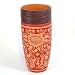 Handmade Decorative Ceramic Flower Bud Vase With Striking Red Floral Designs