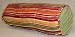 Crayon Stripe Bolster Pillow with Lime Chenille Ends